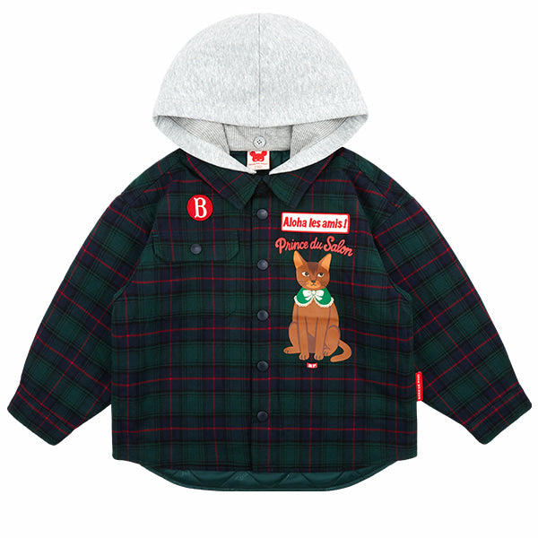 BEBE DE PINO Prince cat check flannel padding shirt