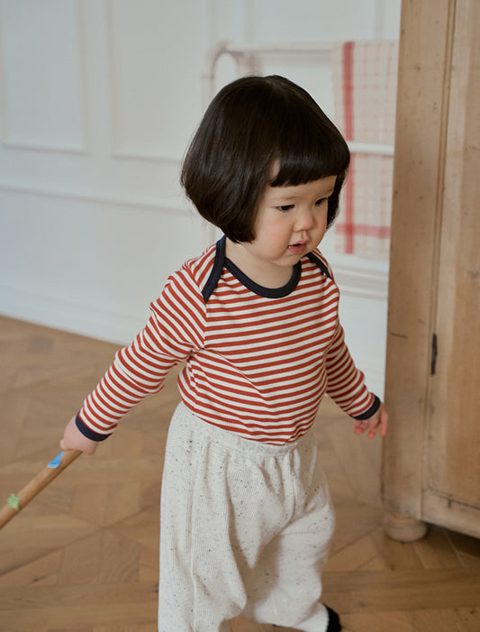 RAWUMBER Stripe binding shoulder t-shirt