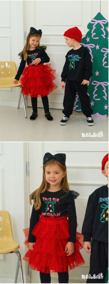 BEBEBEBE HOLIDAY 2025 Christmas cancan sha skirt (RED)