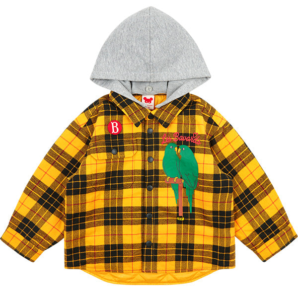 BEBE DE PINO Parrot check flannel padding shirt