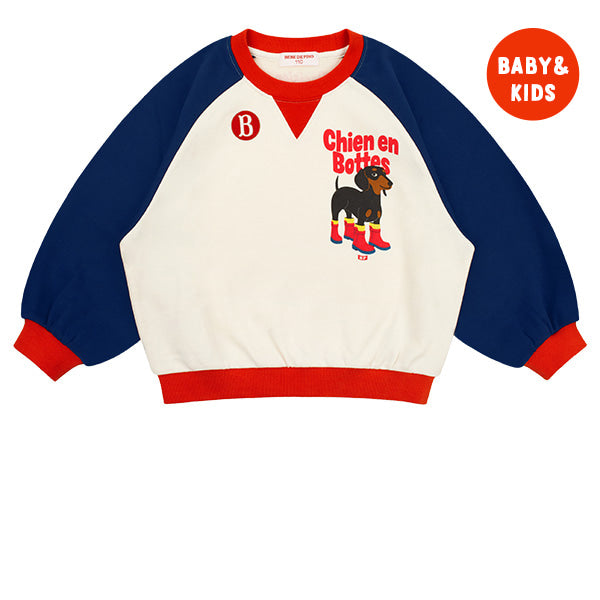 BEBE DE PINO Doberman color block raglan sweatshirt