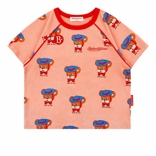 BEBE DE PINO All over benny bear raglan tee