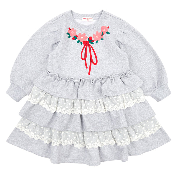 BEBE DE PINO Flower garland lace dress