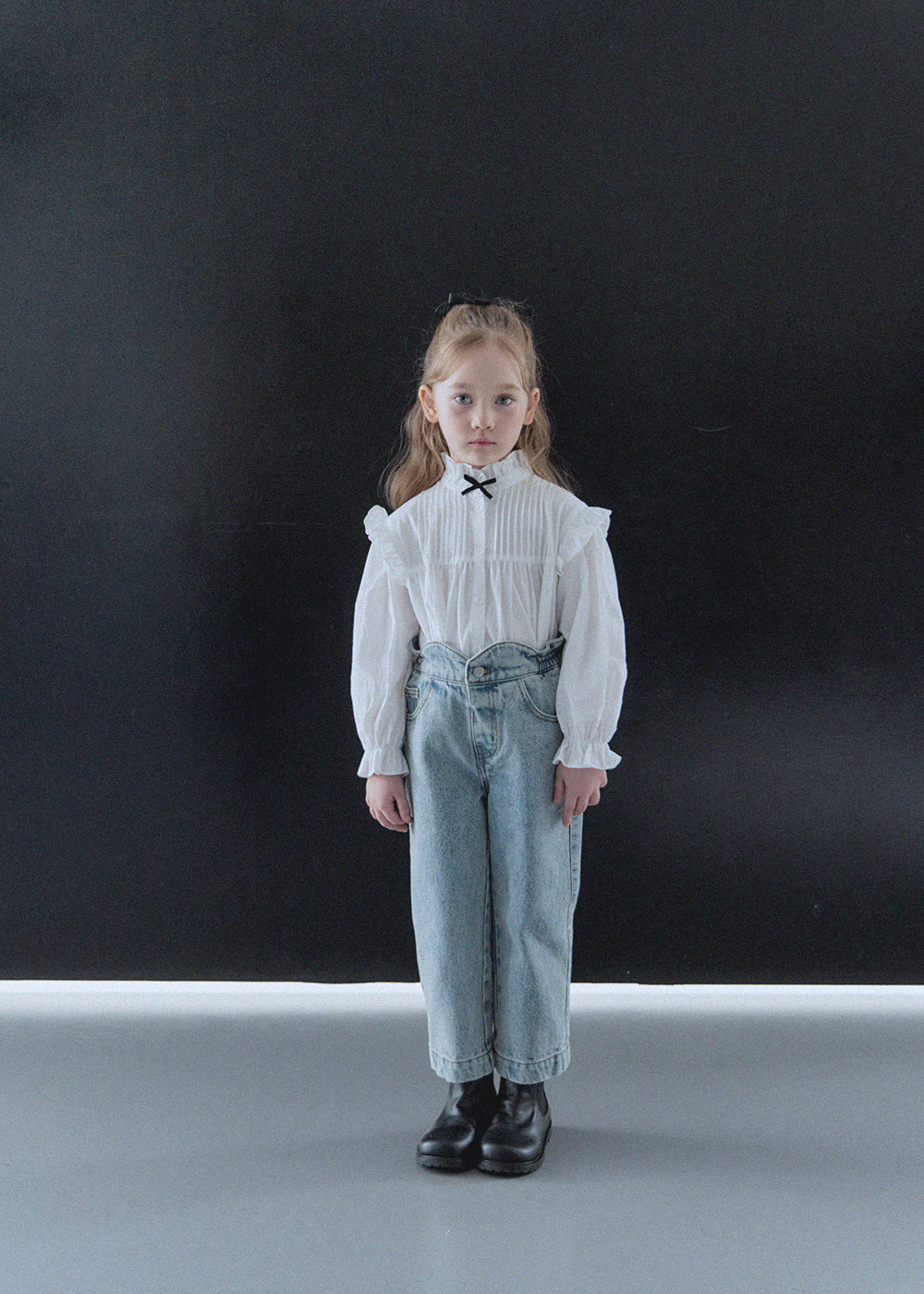 ROANJANE flower powder denim pants