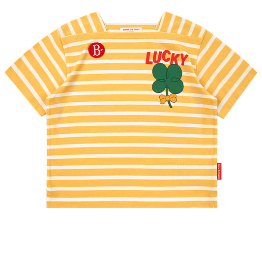 BEBE DE PINO 	Lucky clover stripe short sleeve tee