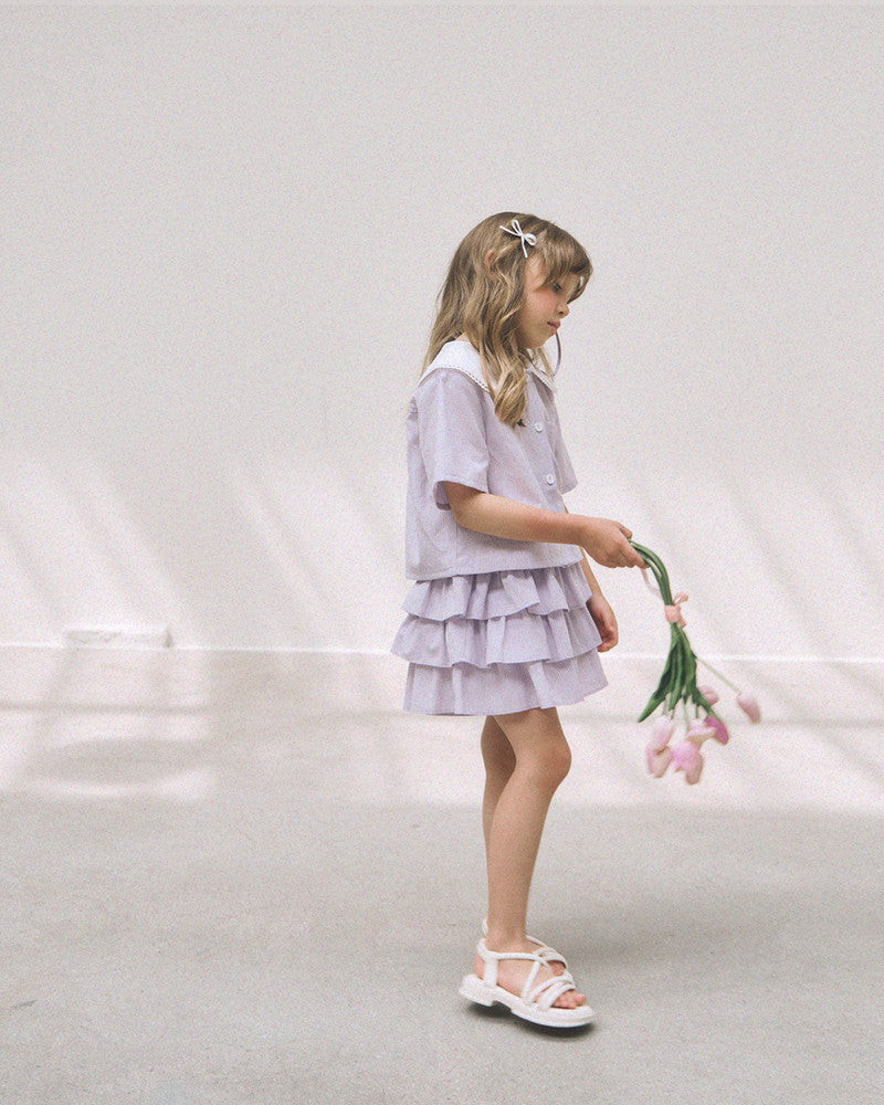 ROANJANE seersucker blueberry skirt