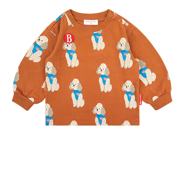 BEBE DE PINO All over poodle baby long sleeve tee