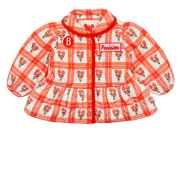 BEBE DE PINO All over bouquet check baby quilting jacket