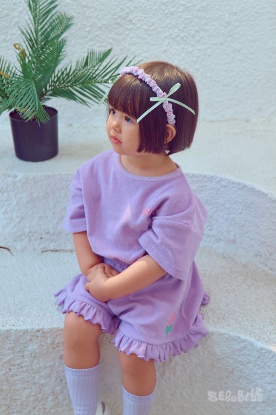 BEBEBEBE SUMMER cream rose terry set
