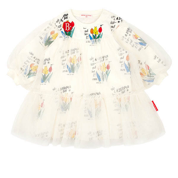 BEBE DE PINO 	All over tulips baby tutu dress