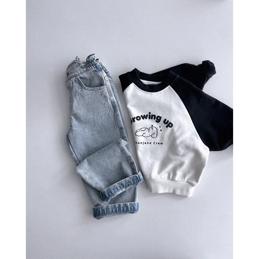 ROANJANE flower powder denim pants