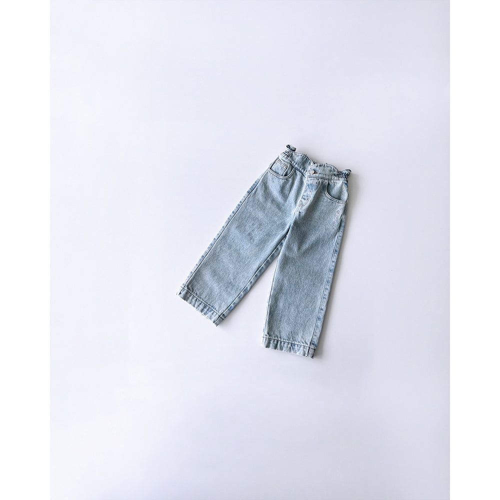 ROANJANE flower powder denim pants