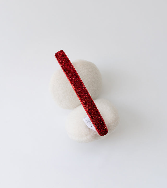 I LOVE J Red ribbon ear muff