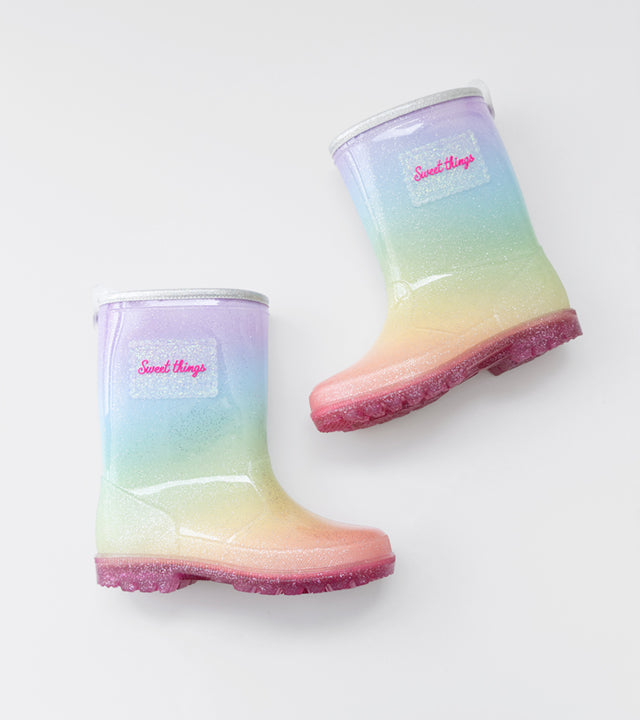 I LOVE J oreber rainbow rain boots