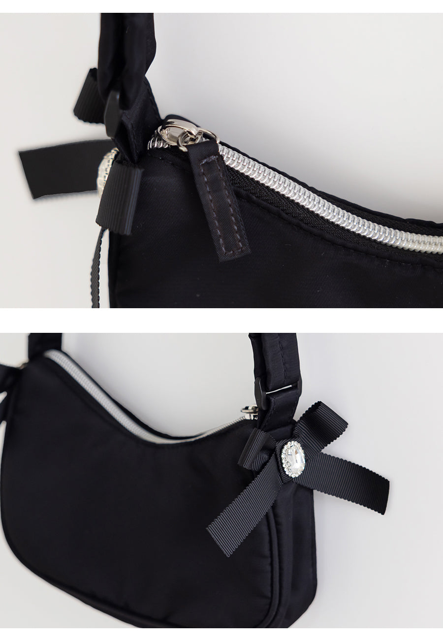 I LOVE J nylon hobo bag