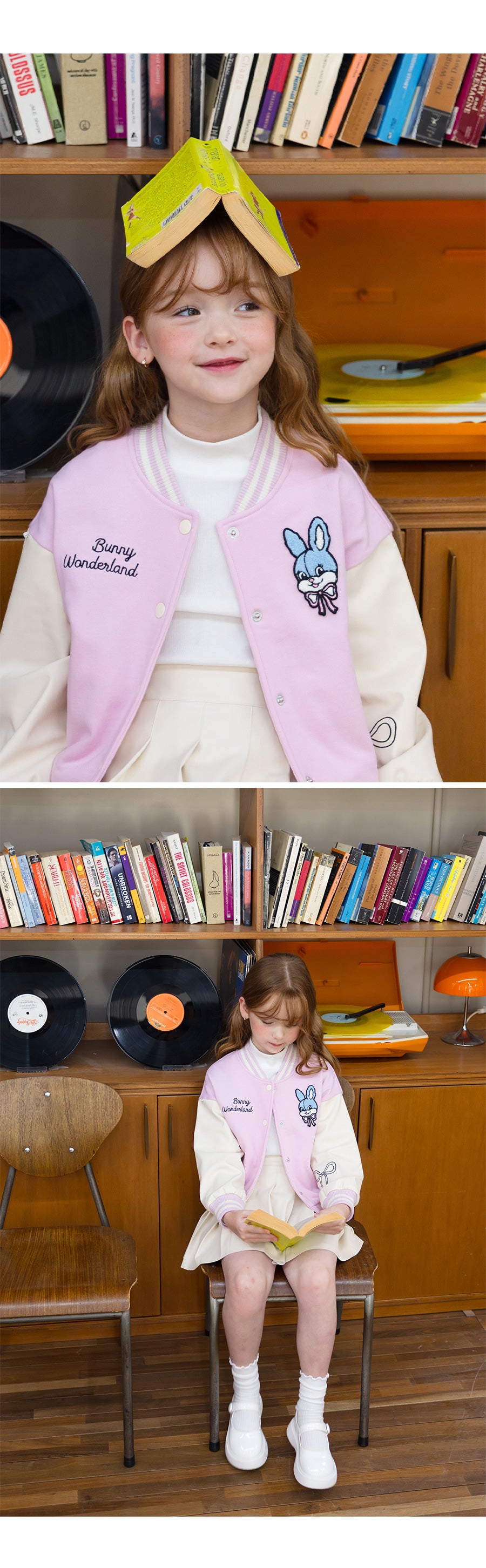 I LOVE J wonder land bunny baseball jacket