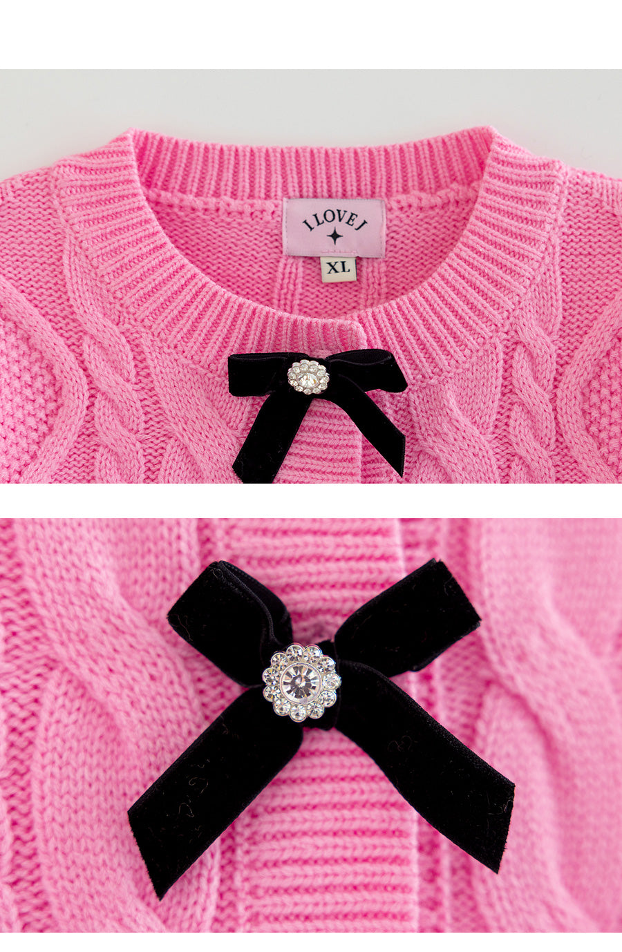 I LOVE J beberi bow knit cardigan