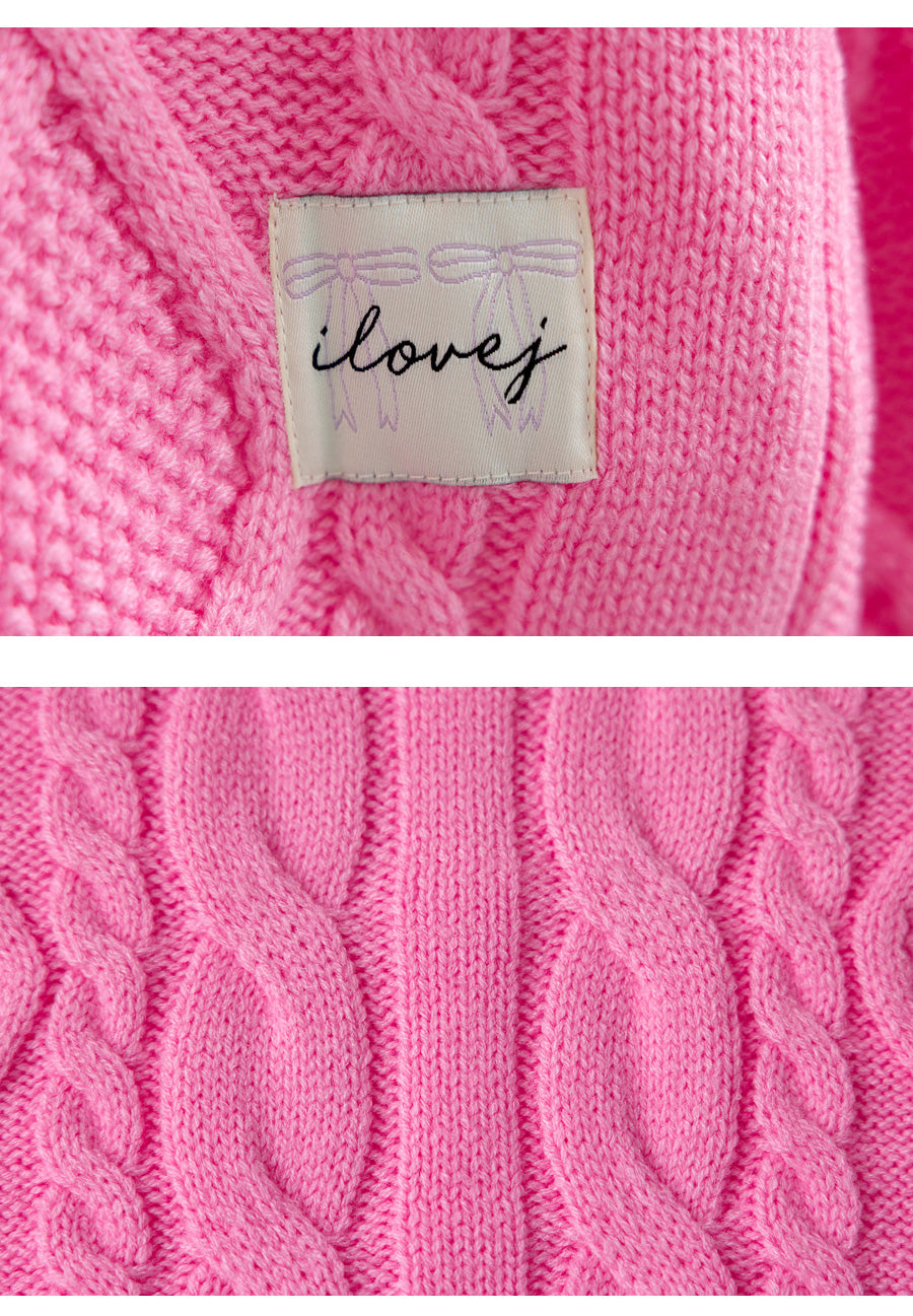 I LOVE J beberi bow knit cardigan