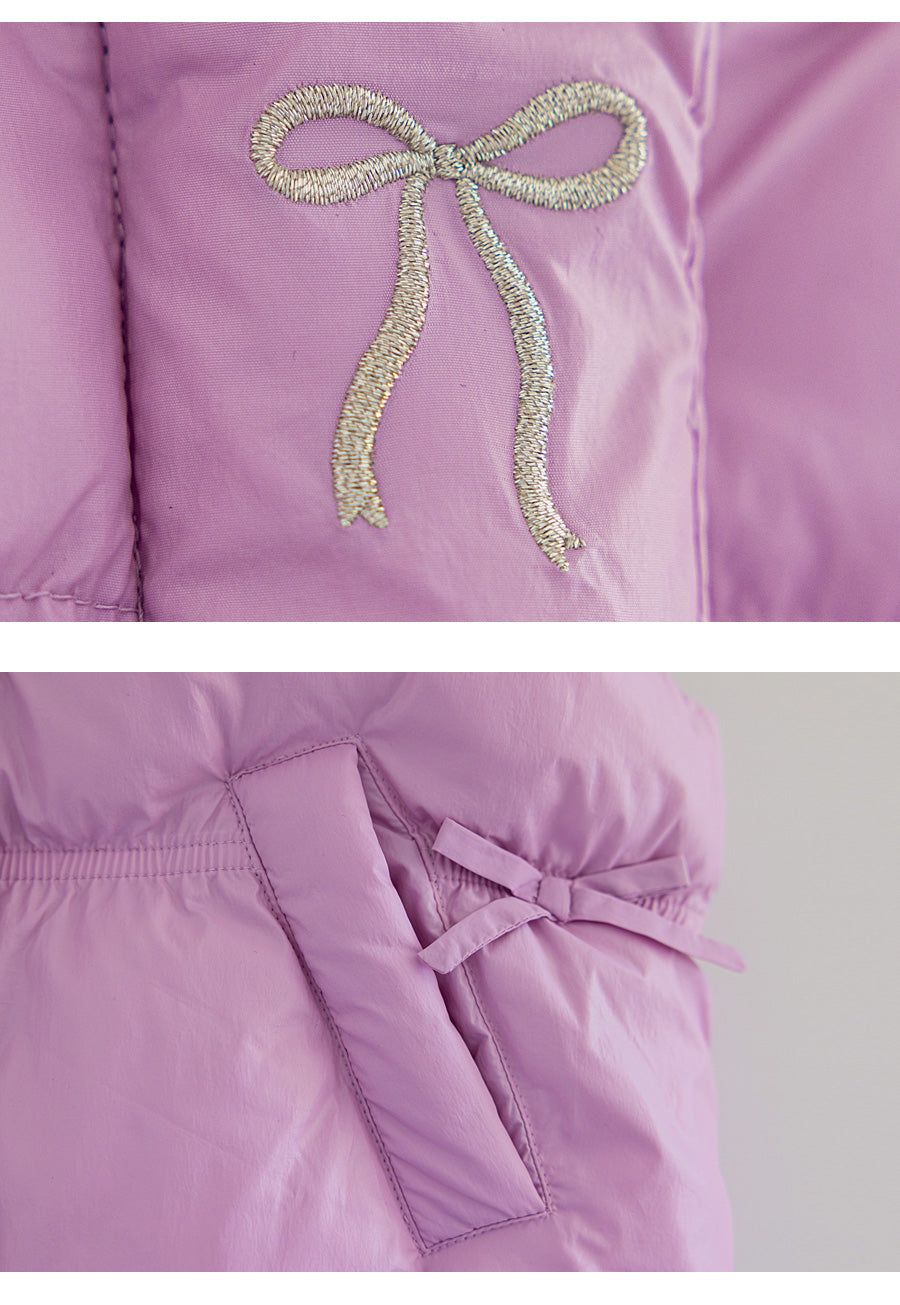 I LOVE J folding ribbon padding vest