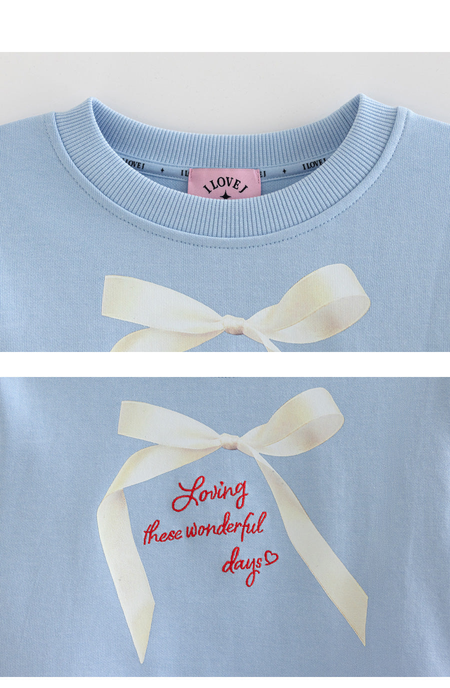 I LOVE J weening ribbon mtm top