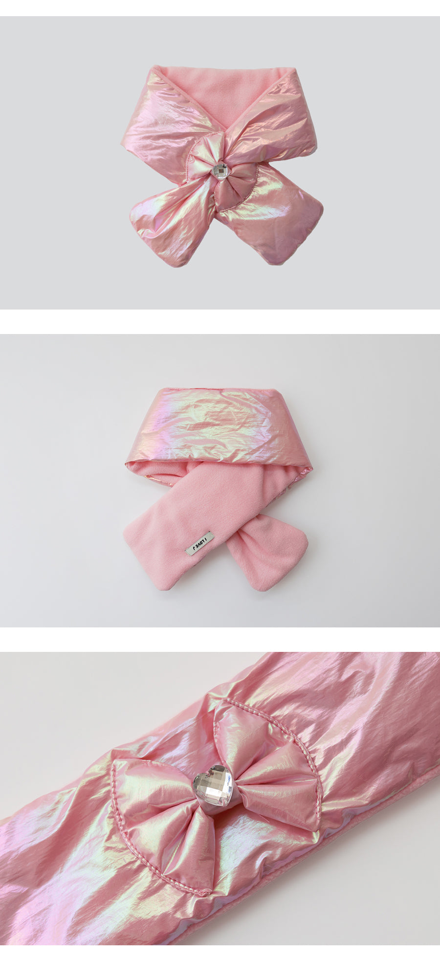 I LOVE J Ribbon padding muffler