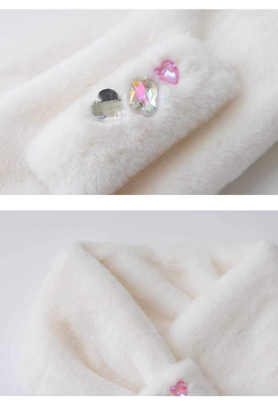 I LOVE J Jellena mink muffler (White)