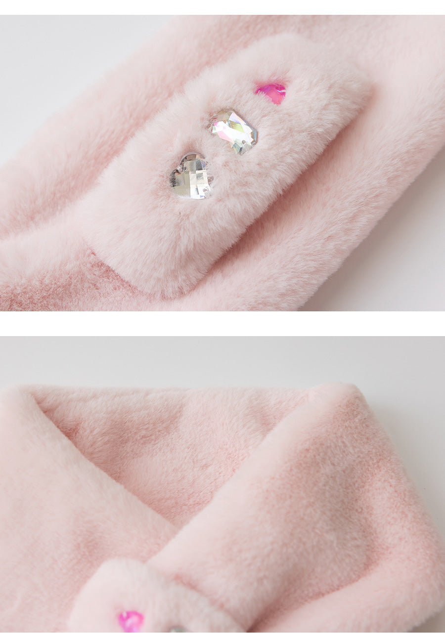 I LOVE J Jellena mink muffler (Pink)