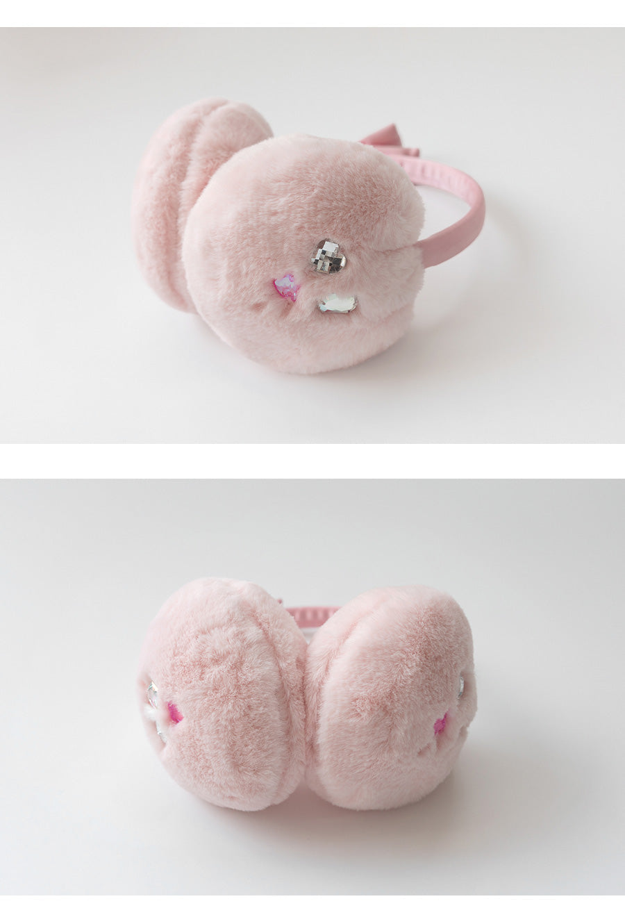 I LOVE J Roatti jewelred fur ear muff (Pink)