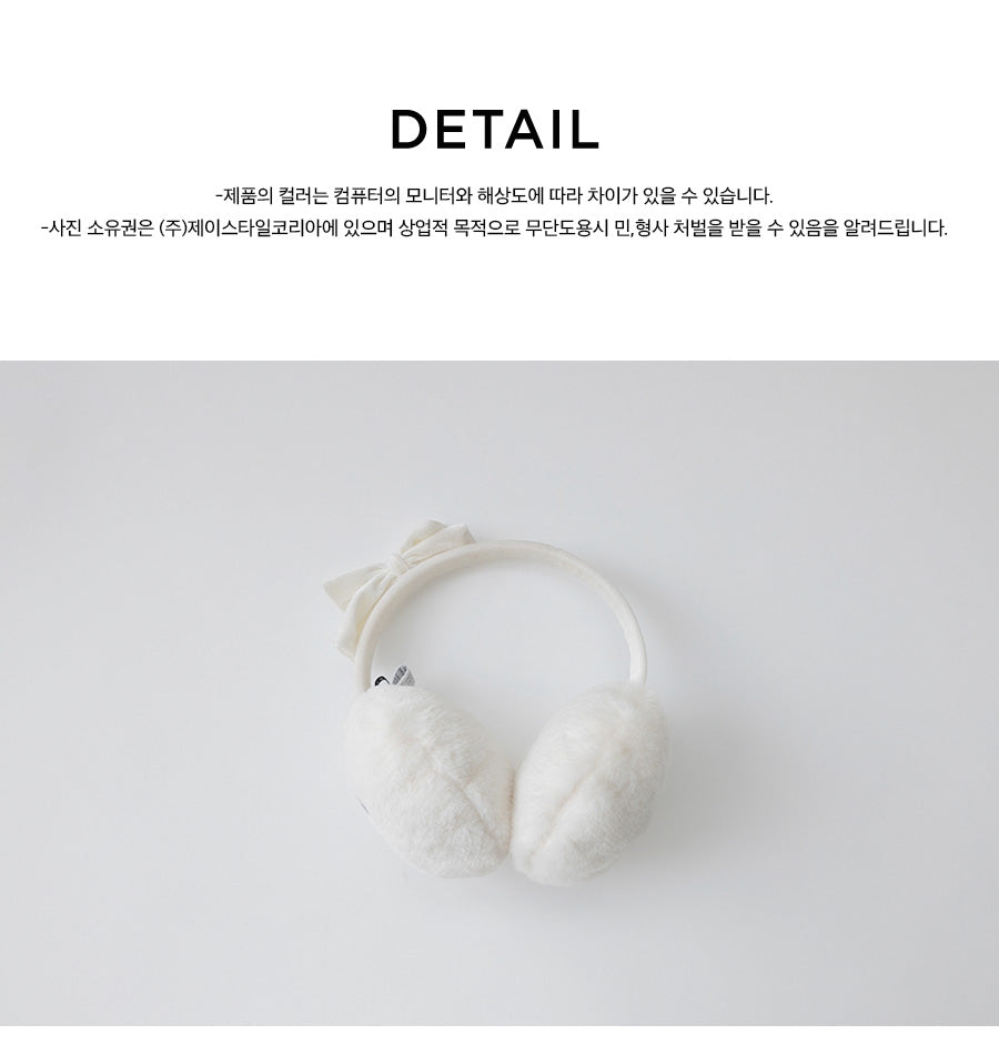 I LOVE J Roatti jewelred fur ear muff (White)