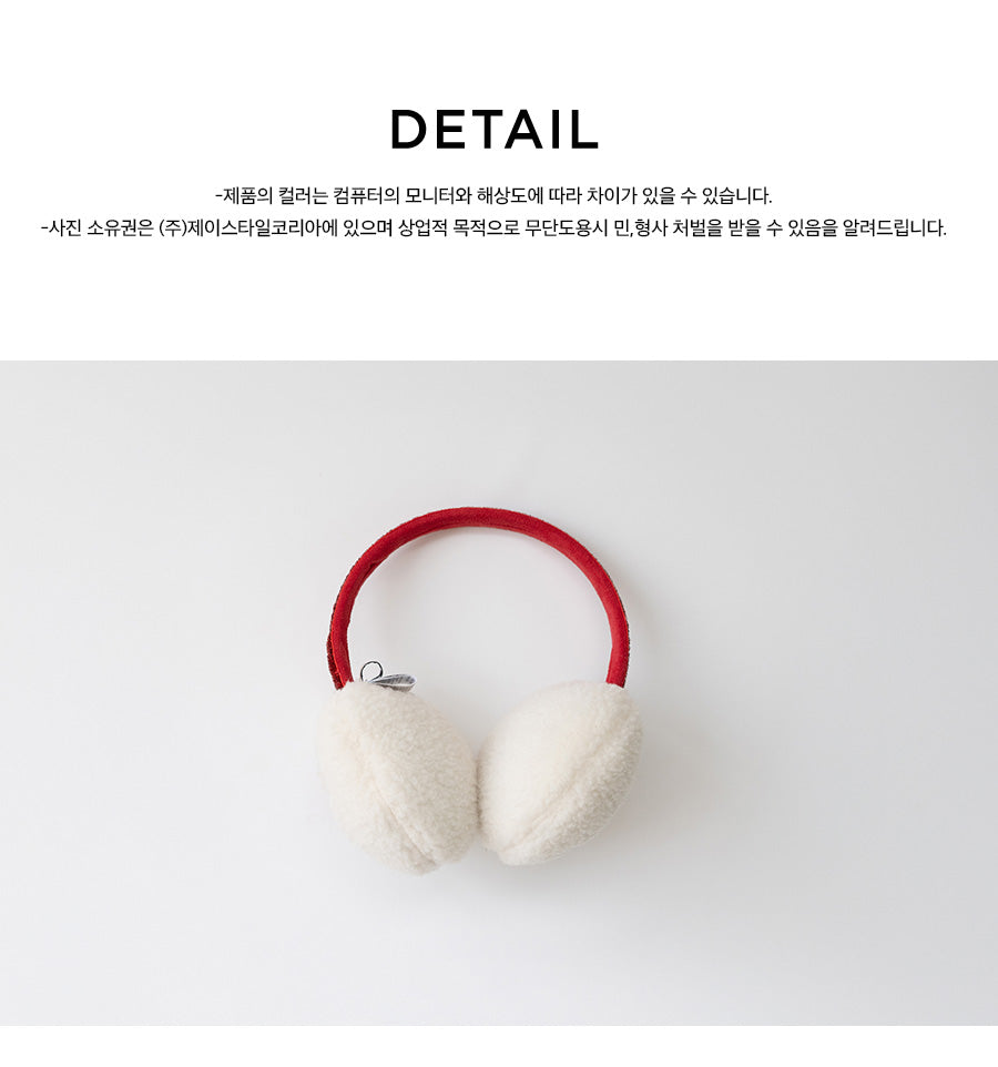 I LOVE J Red ribbon ear muff