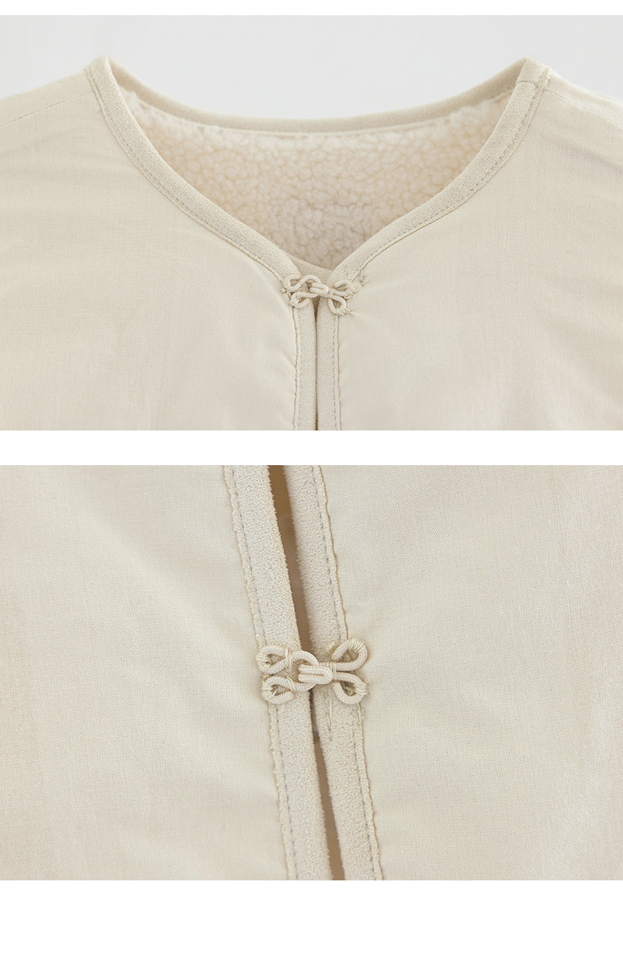 I LOVE J Ribbon point fleece vest