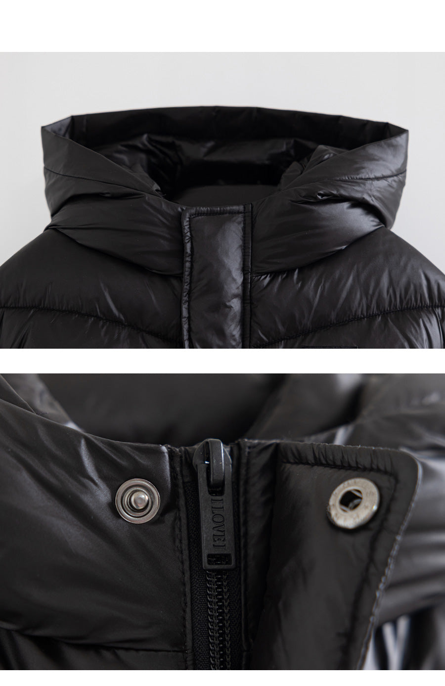 I LOVE J Oui merci solarball padding hoodie jacket