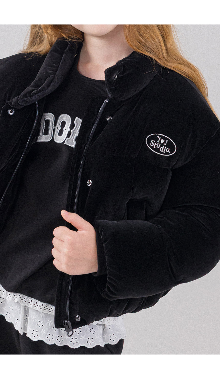 I LOVE J Plato velvet solarball padding jacket