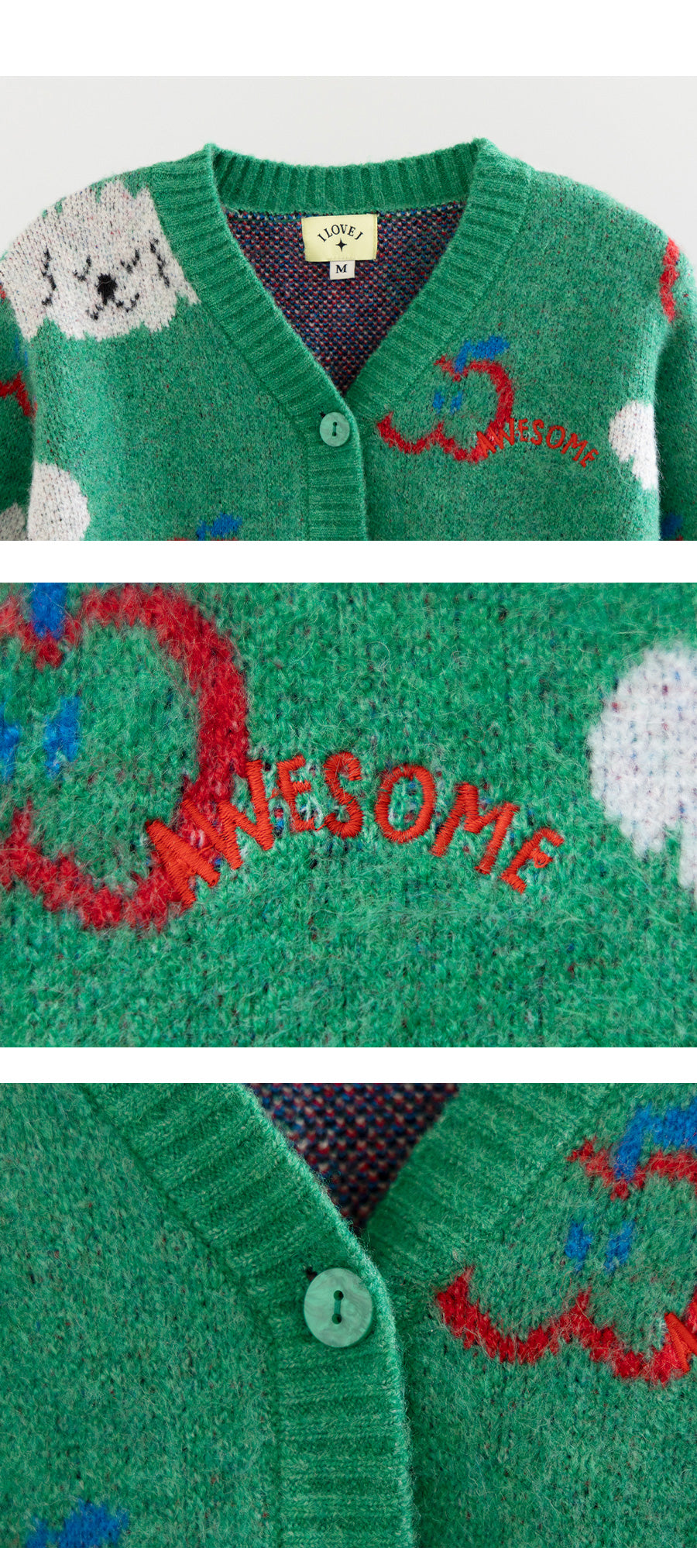 I LOVE J Poodle knit cardigan