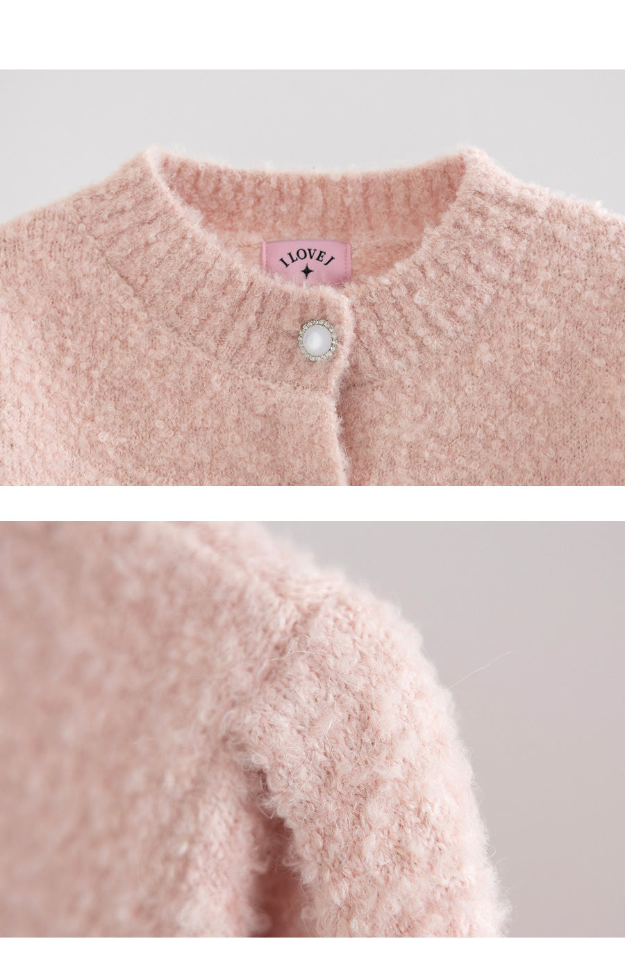 I LOVE J Ribbon spangle knit cardigan