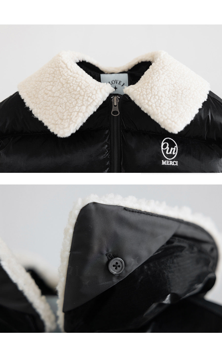I LOVE J Fur collar solarball padding jacket