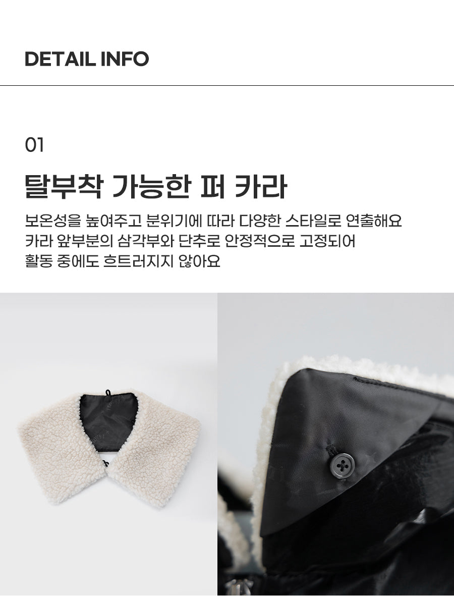 I LOVE J Fur collar solarball padding jacket