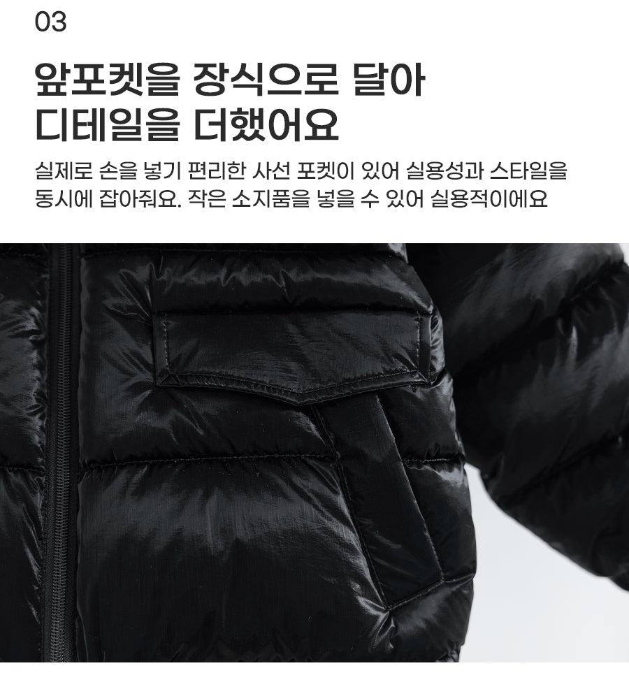 I LOVE J Fur collar solarball padding jacket