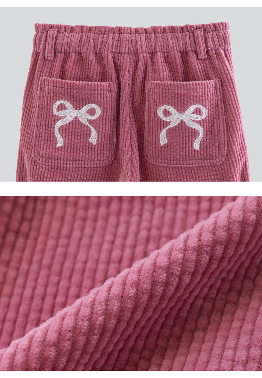 I LOVE J Corduroy ribbon back pants