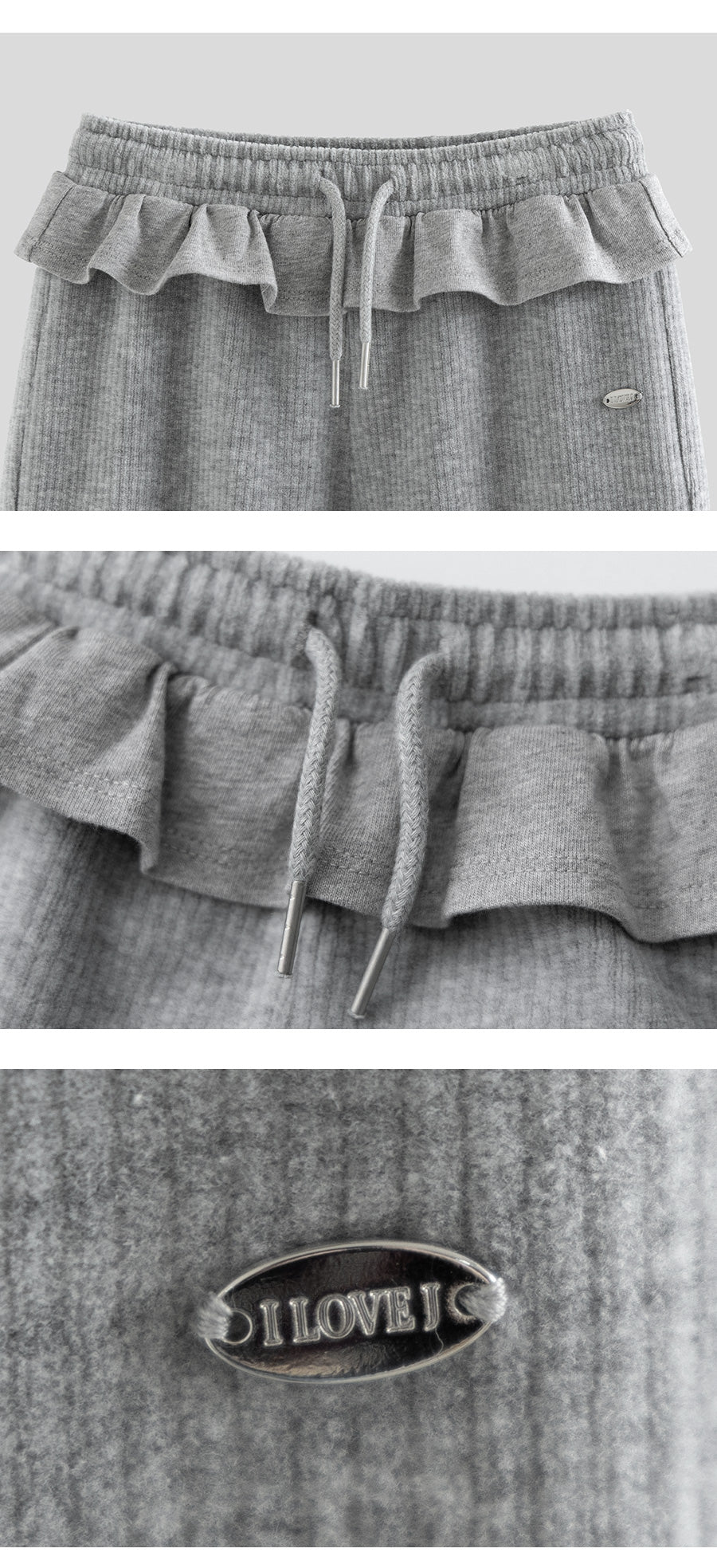 I LOVE J Frill wide fleece pants