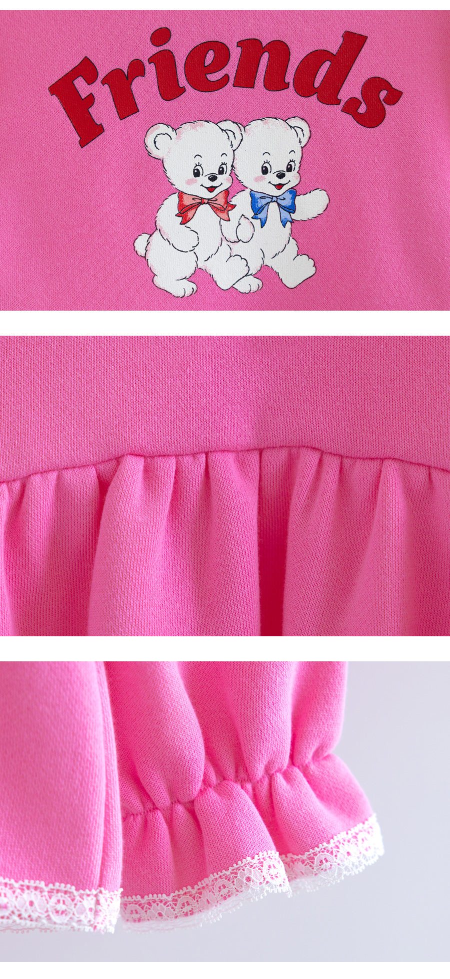 I LOVE J Duo bear lace fleece 2pc set