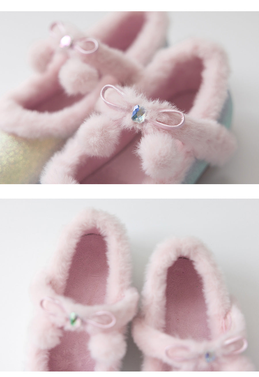 I LOVE J Rainbow fur sandal