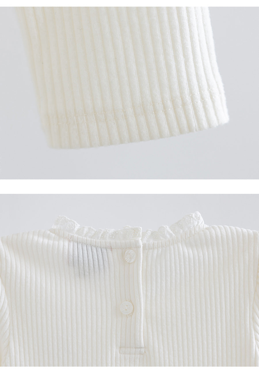 I LOVE J Lace ribbed top