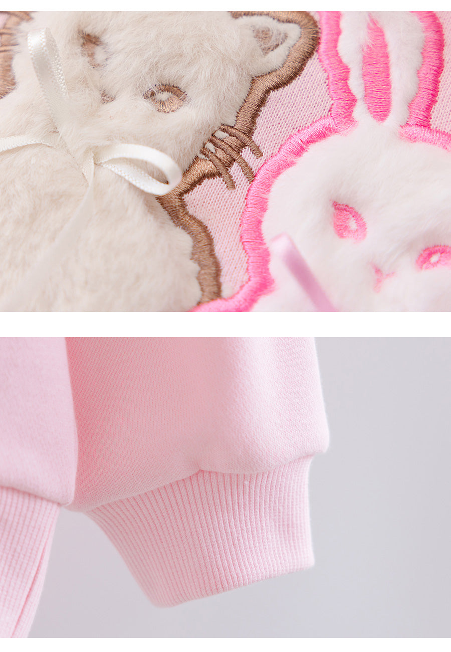 I LOVE J Cat & rabbit fleece mtm