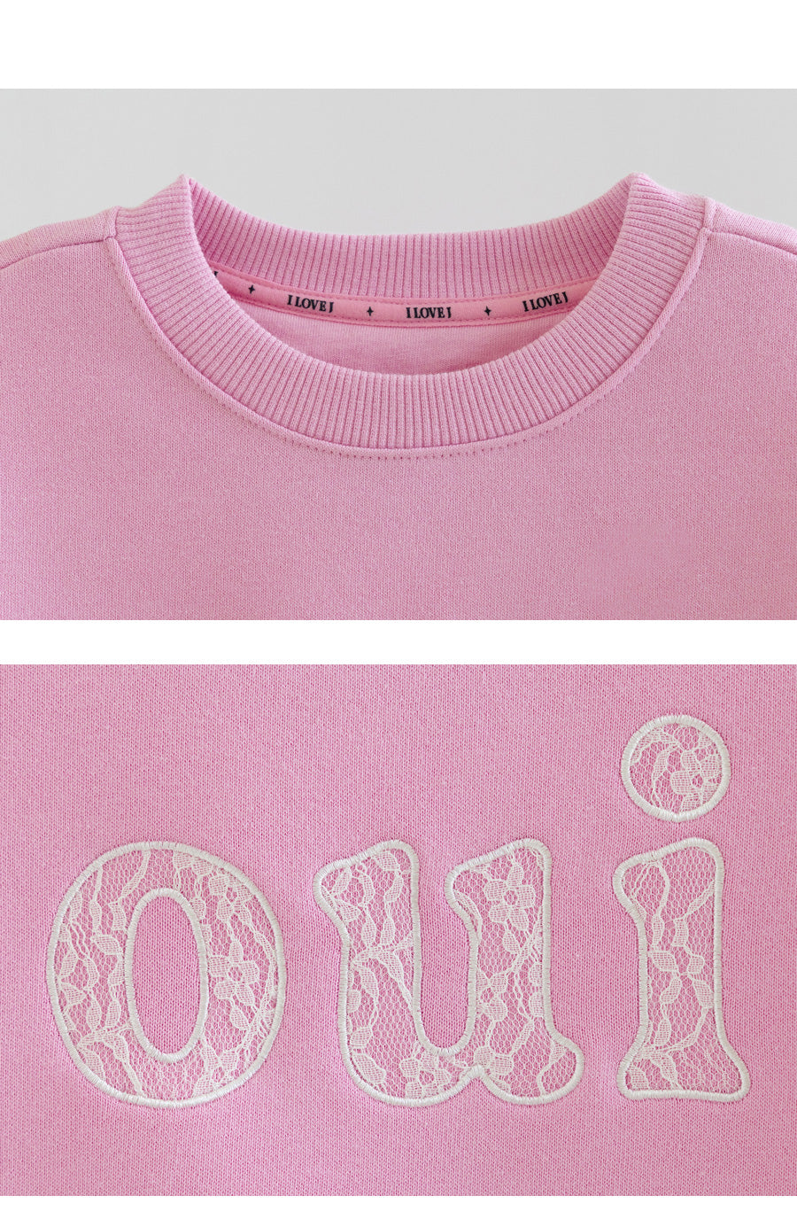 I LOVE J Oui ribbon point fleece mtm