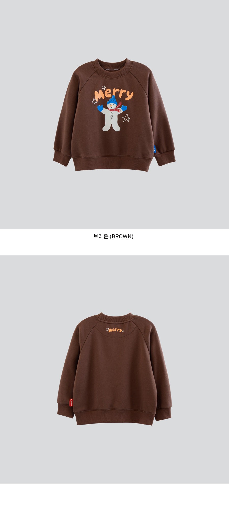 I LOVE J Merry snowman fleece mtm(Brown)