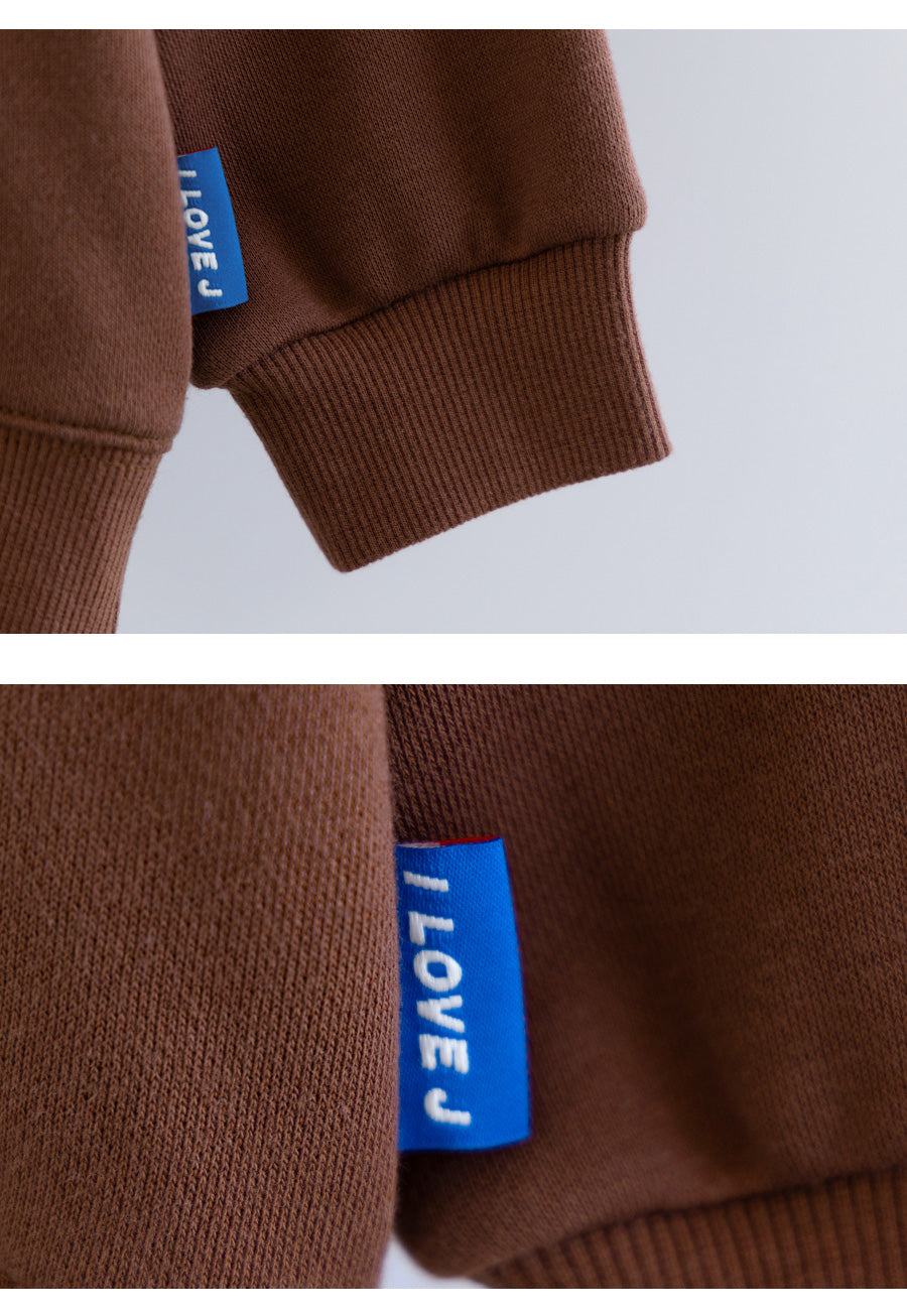 I LOVE J Merry snowman fleece mtm(Brown)