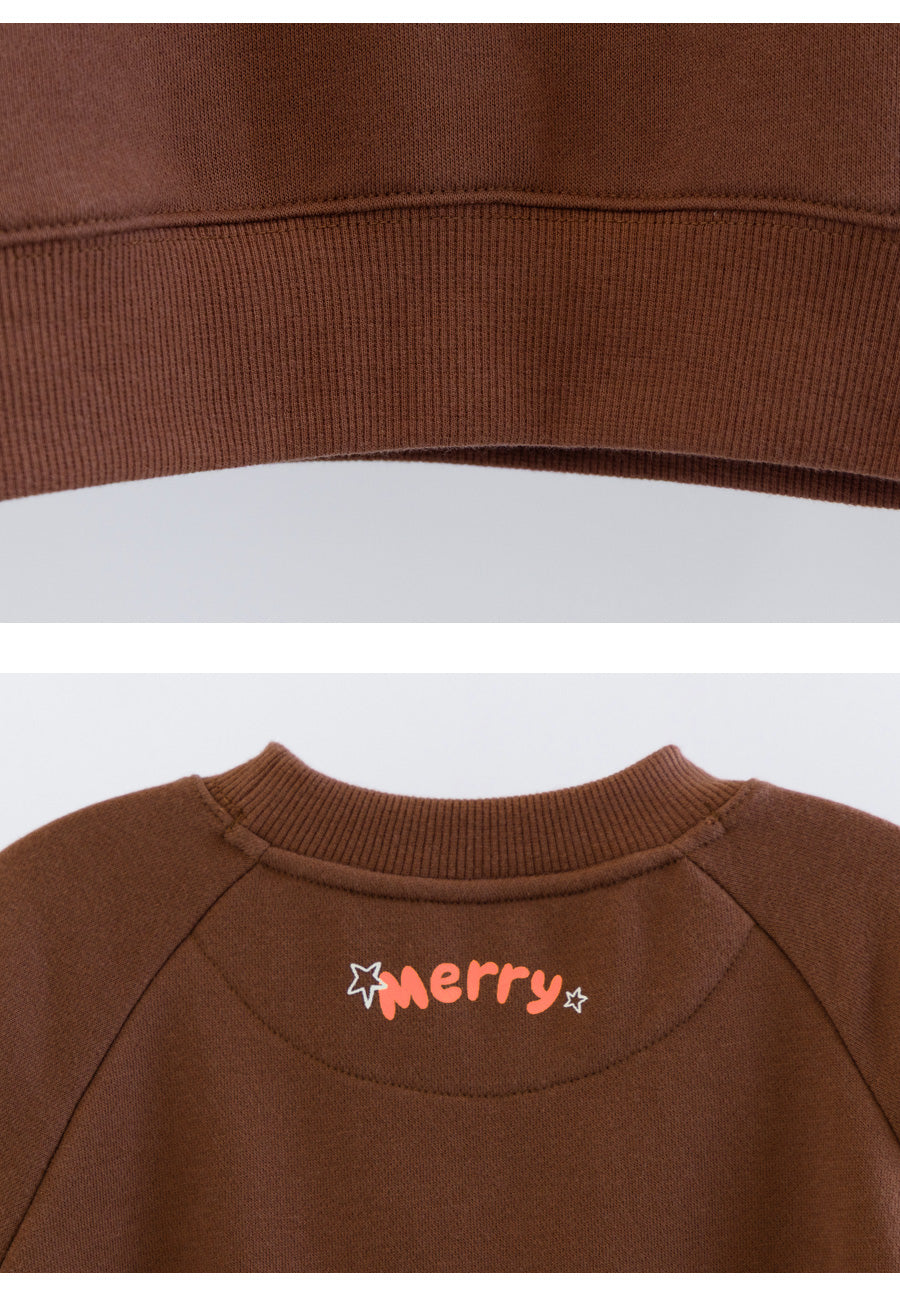 I LOVE J Merry snowman fleece mtm(Brown)