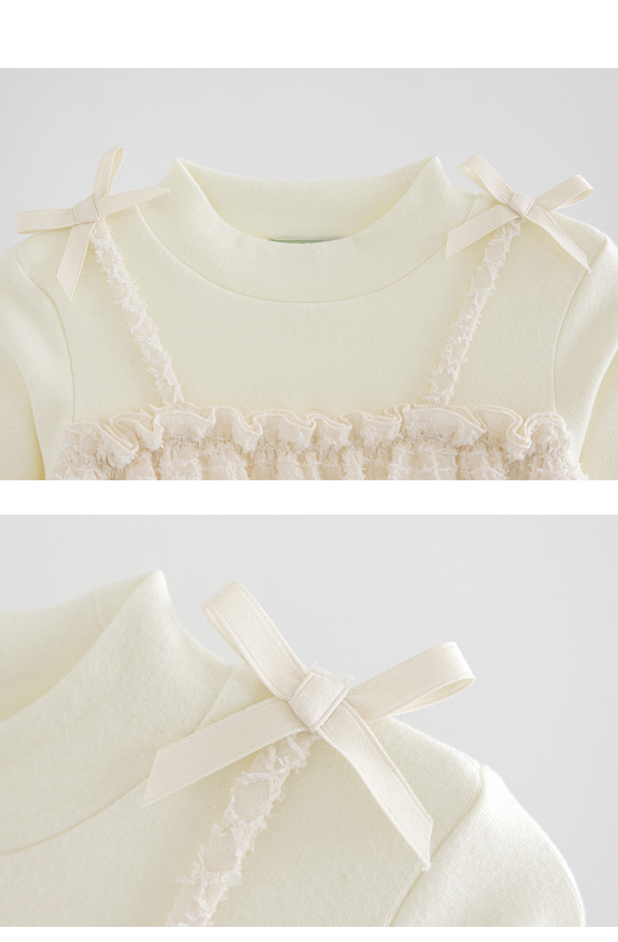 I LOVE J ruffle ribbon bustier top