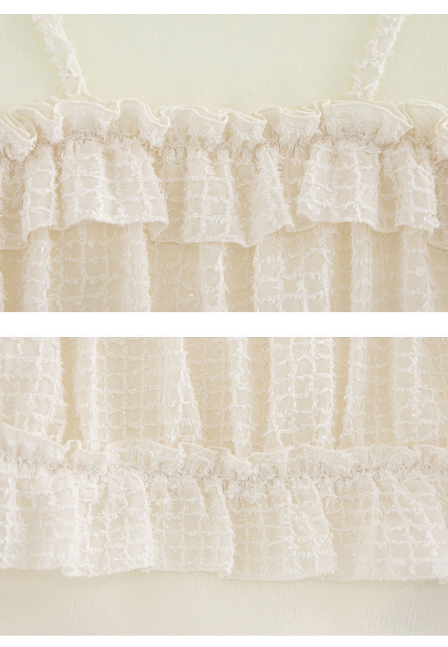 I LOVE J ruffle ribbon bustier top